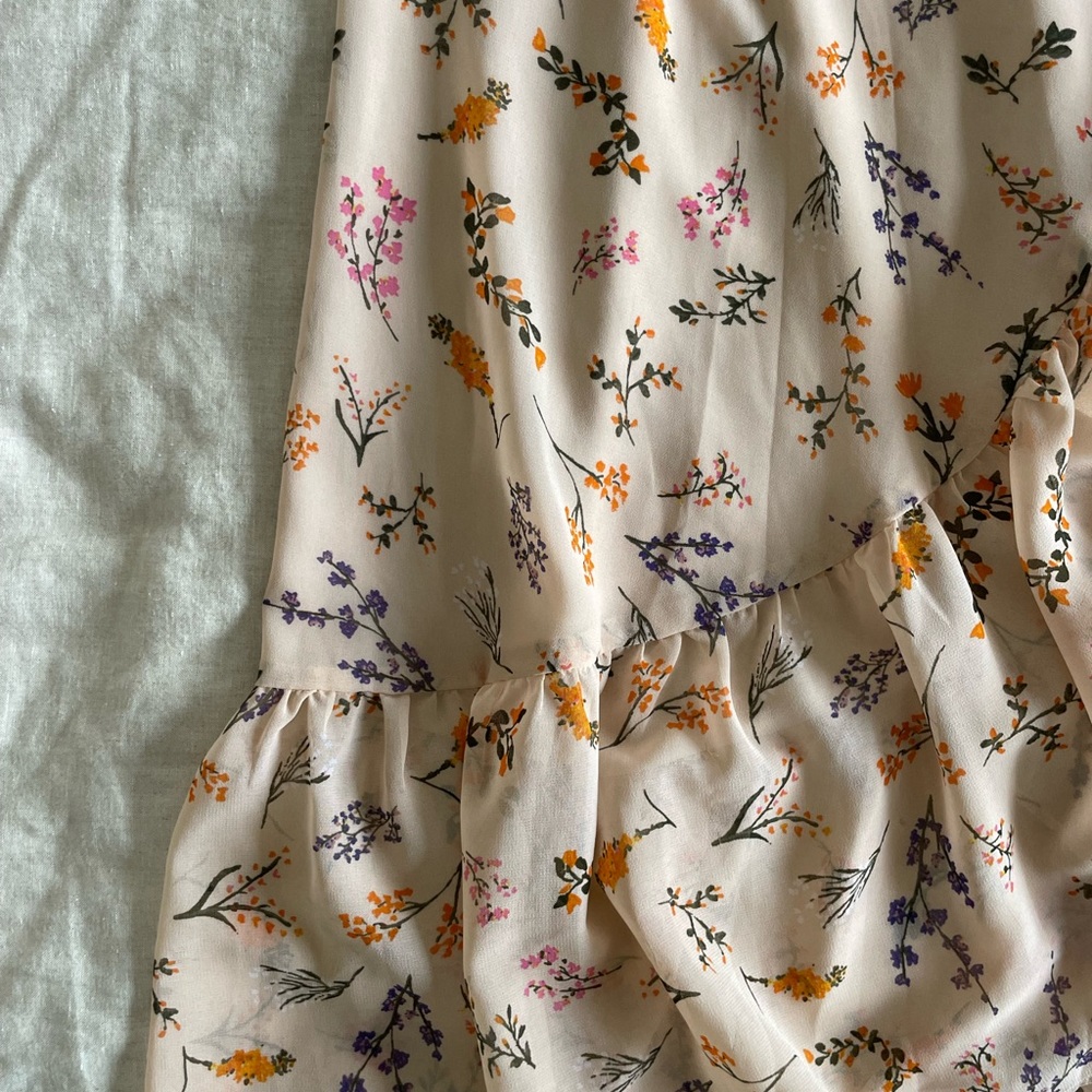 *SOLD* Rebecca Minkoff Jessica Ruffled Floral-Print Midi Wrap Dress - Picture 9 of 14